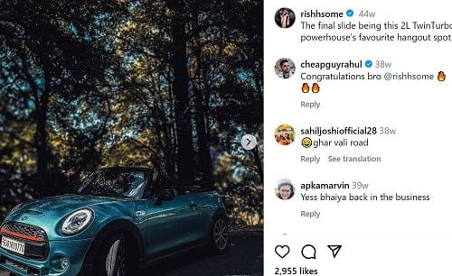 Rishabh-Ranas-Instagram-post-about-his-car