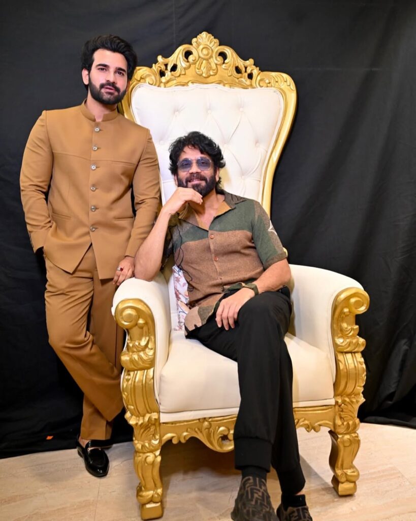 Akhil Sarthak with king nagarjuna
