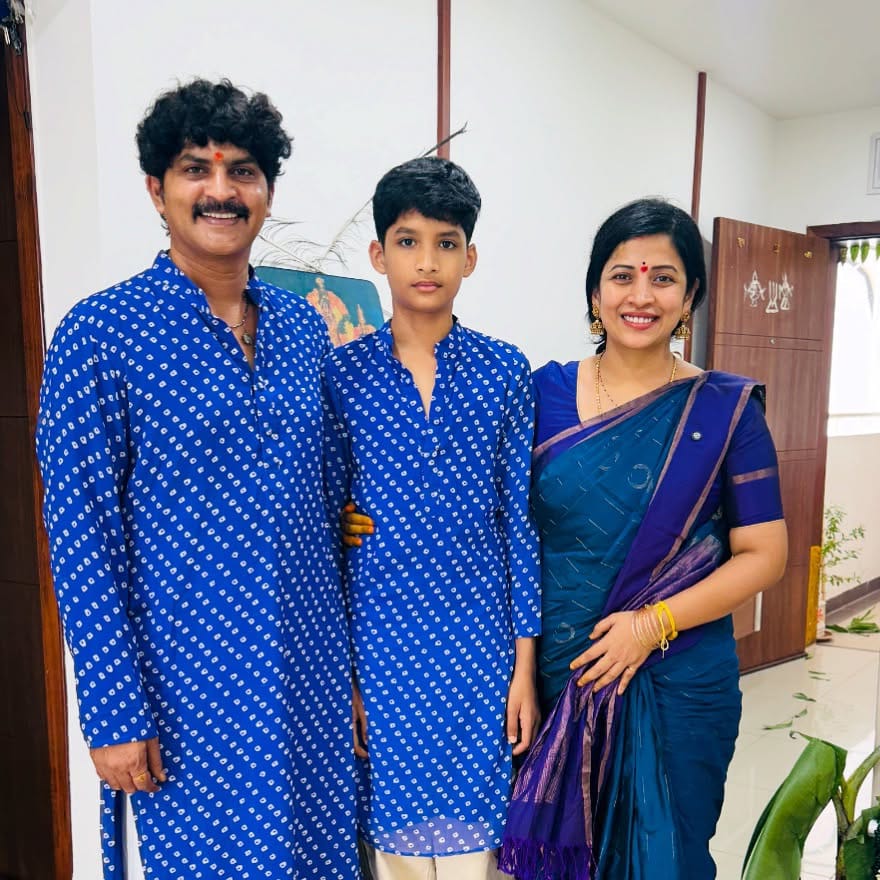 Ravi Kiran with wife sushma and son prabanjan