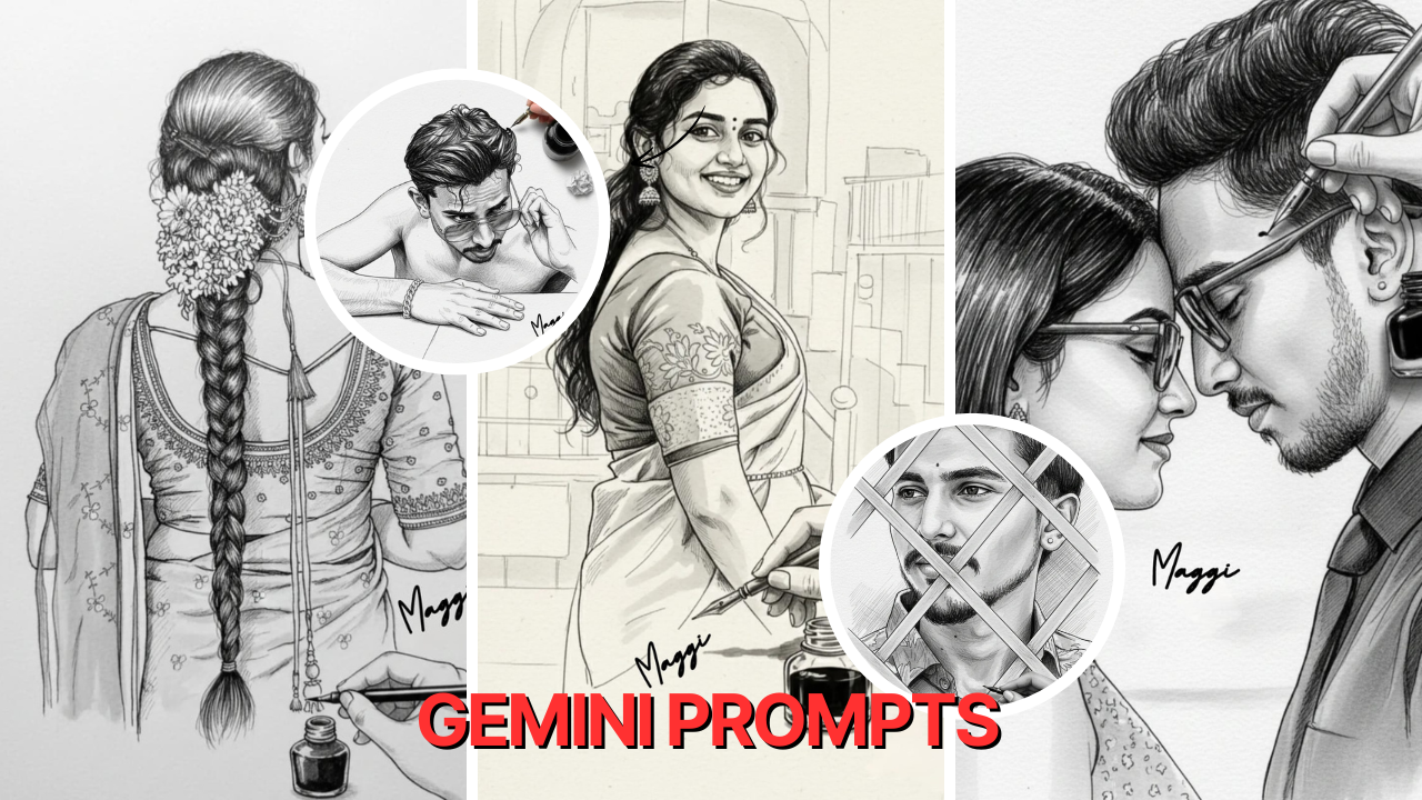 ✍️ Image Generation Prompt's In Gemini beautiful pencil or ink sketch 2026