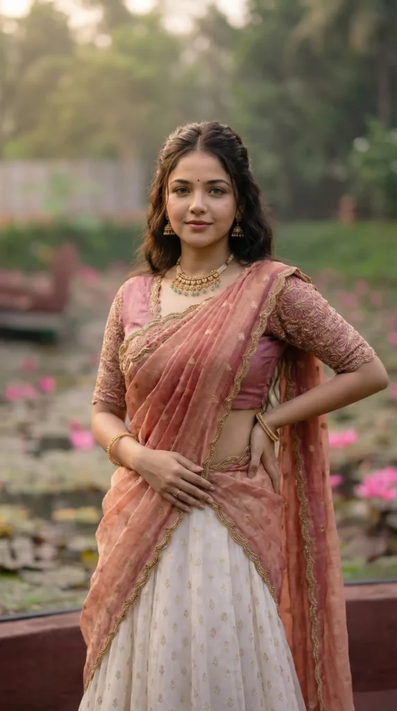 The Pink Paradise 2026 Gemini AI image generated Prompts Beautiful Indian outfit