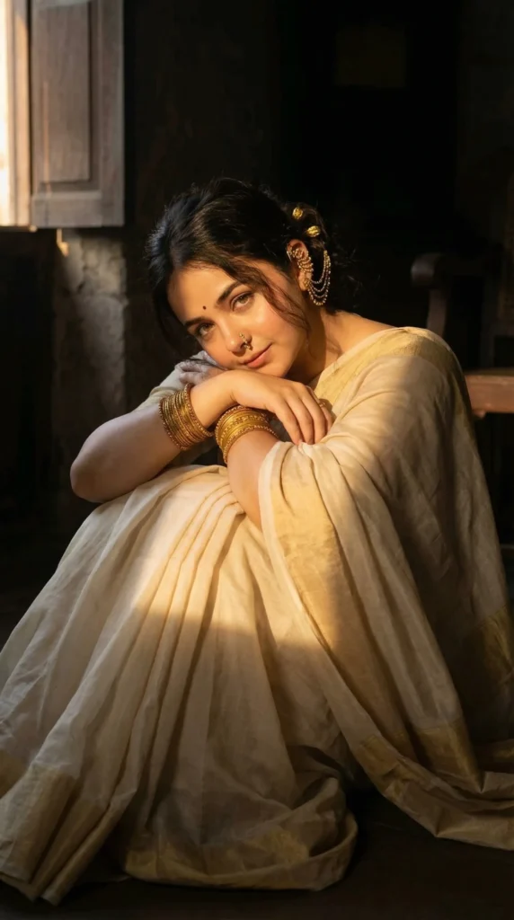 THE GOLDEN PAUSE 2026 Gemini AI image generated Prompts Beautiful Indian outfit