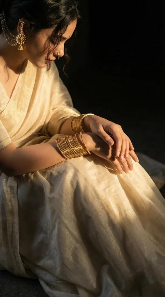 THE GOLDEN PAUSE 2026 Gemini AI image generated Prompts Beautiful Indian outfit