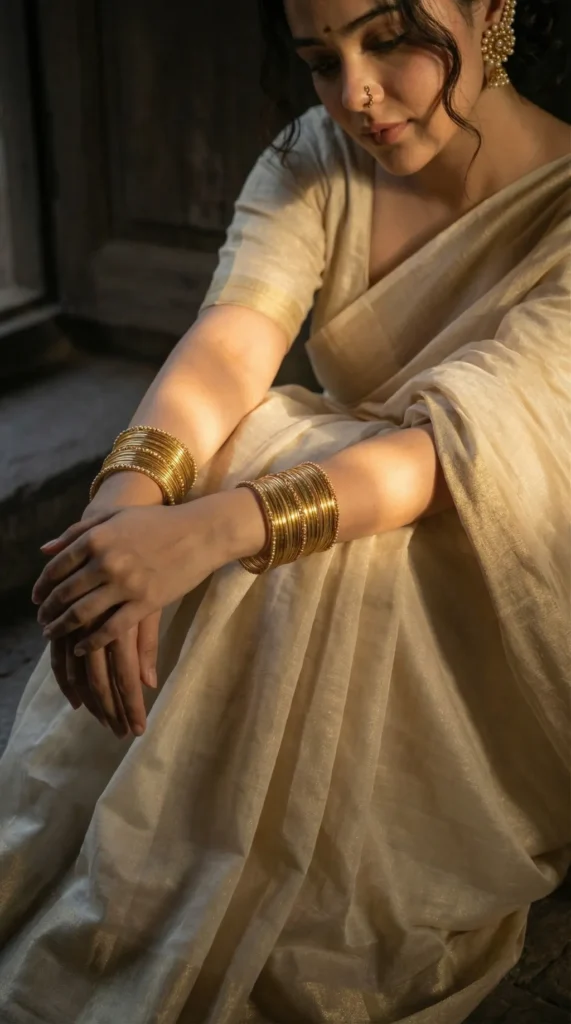 THE GOLDEN PAUSE 2026 Gemini AI image generated Prompts Beautiful Indian outfit