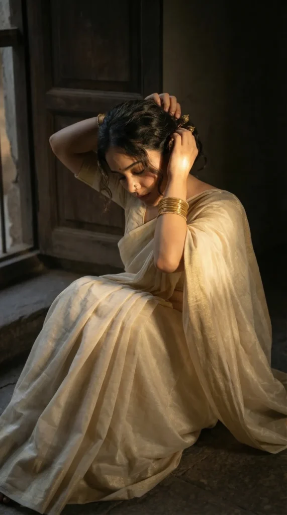 THE GOLDEN PAUSE 2026 Gemini AI image generated Prompts Beautiful Indian outfit