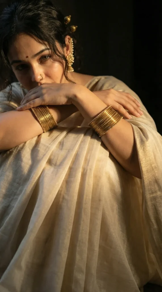 THE GOLDEN PAUSE 2026 Gemini AI image generated Prompts Beautiful Indian outfit