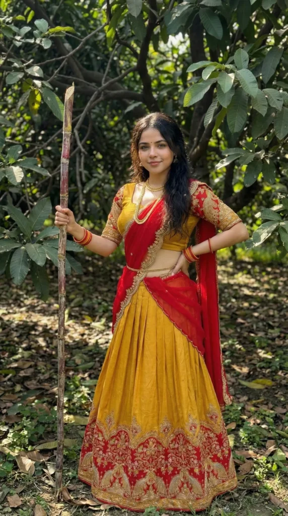 Sankranthi 2026 Gemini AI image generated Prompts Beautiful Indian outfit